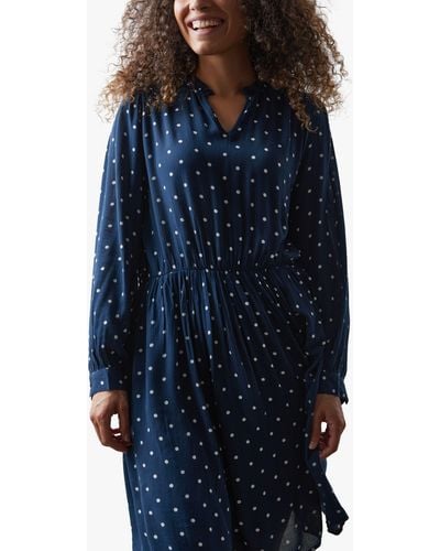 Lolly's Laundry Finnley Long Sleeve V-neck Dress - Blue
