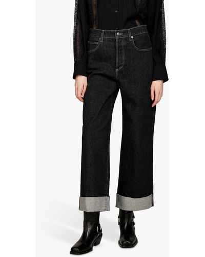 Sisley Baggy Fit Cuff Jeans - Black