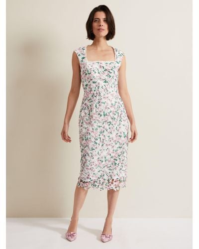 Phase Eight Diana Floral Lace Dress - Natural
