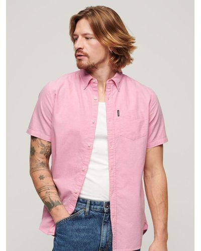 Superdry Oxford Short Sleeve Shirt - Pink