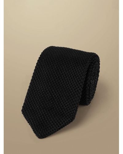 Charles Tyrwhitt Silk Knit Slim Tie - Black