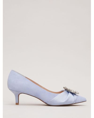 Phase Eight Suede Embellished Pointed Shoes - White