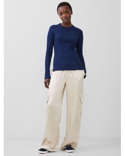 French Connection Minar Pleated Jumper - Blue