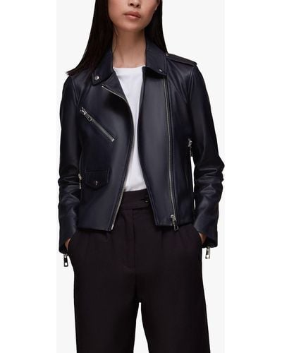 Whistles toscana deals collar leather jacket