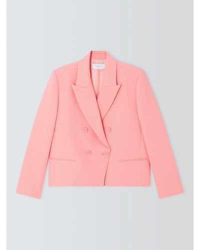 Equipment Ori Double Breasted Cropped Boxy Jacket - Pink
