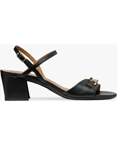 Geox New Eraklia Leather Sandals - Black