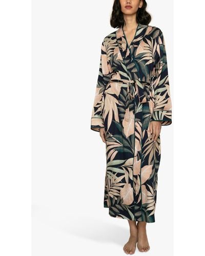 Fable & Eve Leaf Print Dressing Gown - Multicolour