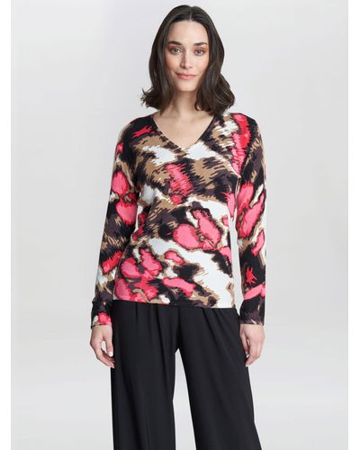 Gina Bacconi Mazie Abstract Print Jumper - Red