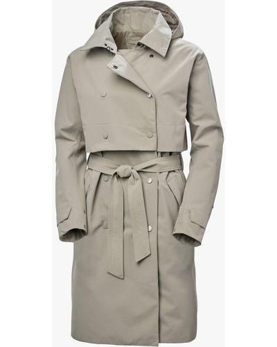 Helly Hansen Jane Waterproof Trench Coat - Grey