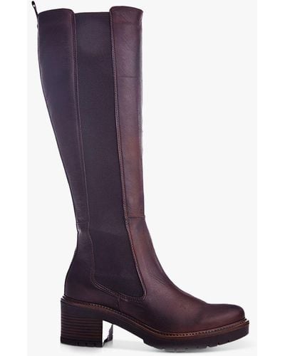 Moda In Pelle Linettie Leather Knee High Boots - Purple