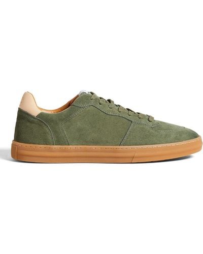 Ted Baker Barkerr Lace Up Cupsole Suede Trainers - Green