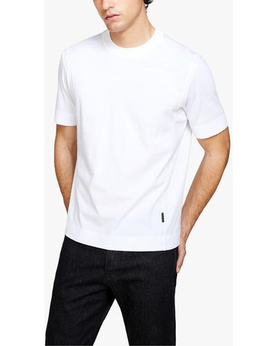 Sisley Solid Coloured Regular Fit T-shirt - White
