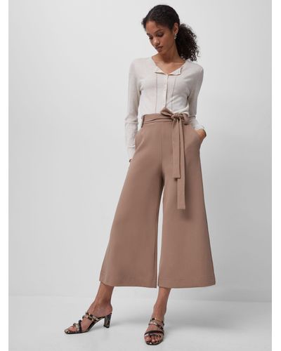 French Connection Whisper Belted Culottes - Brown