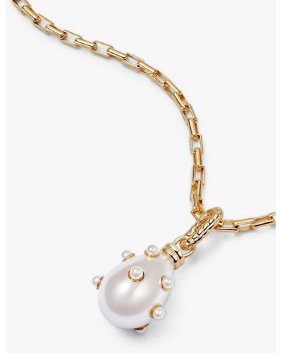 Daisy London Egg Pearl Pendant Necklace - White