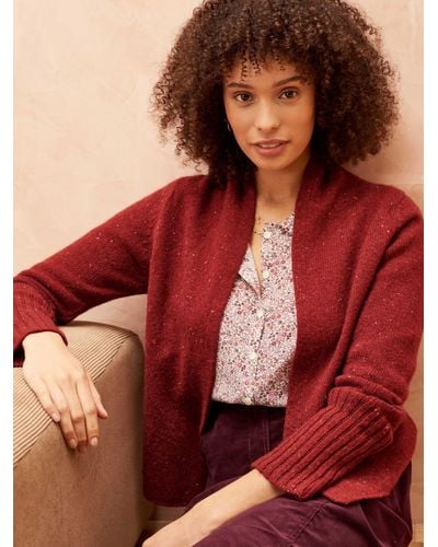 Brora Cashmere Donegal Cardigan - Red
