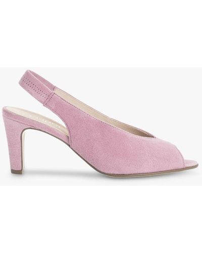 Gabor Eternity Suede Peep Toe Court Shoes - Pink
