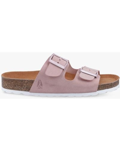 Hush Puppies Blaire Suede Footbed Sandals - Pink