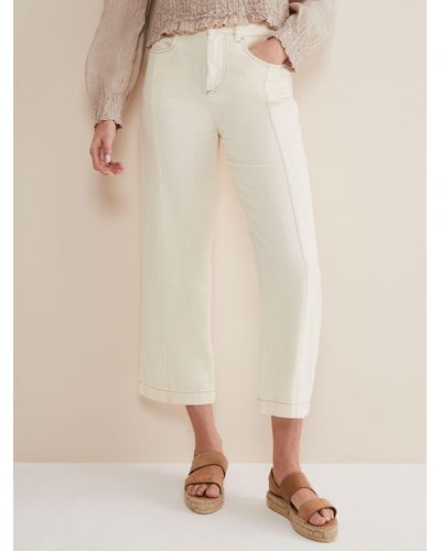 Phase Eight Fraya Wide Leg Jeans - Natural