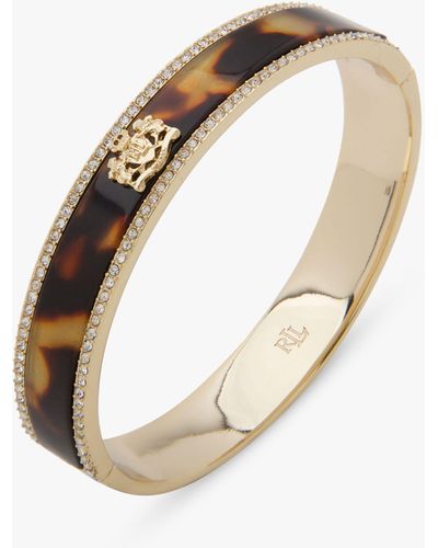 Ralph Lauren Lauren Crystal & Tort Crest Bangle Bracelet - Multicolour