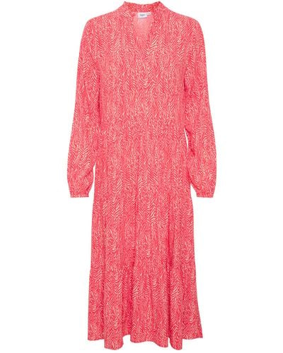 Saint Tropez Eda Abstract Print Tiered Midi Dress - Pink