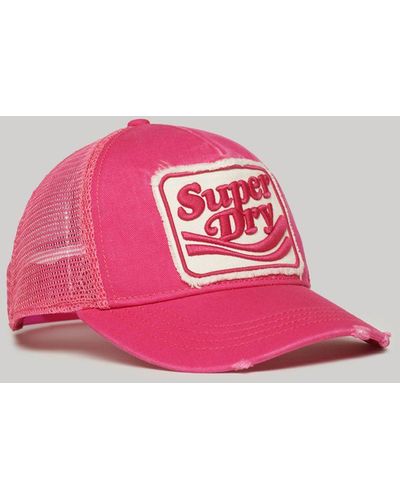 Superdry Mesh Embroidery Baseball Cap - Pink