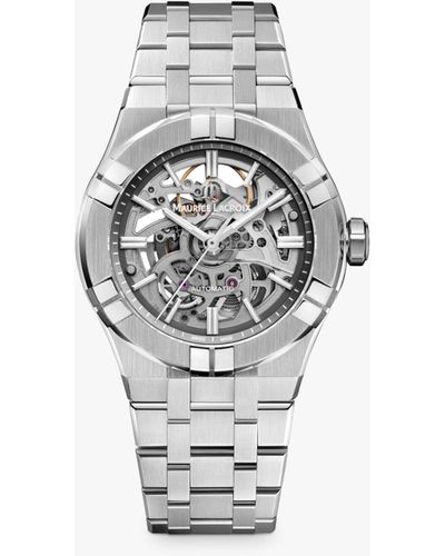 Maurice Lacroix Ai6007-ss002-030-1 Aikon Skeleton Automatic Bracelet Strap Watch - White