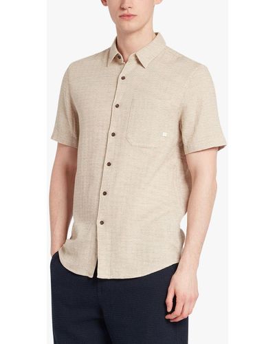 Farah Denzie Short Sleeve Organic Cotton Shirt - Natural