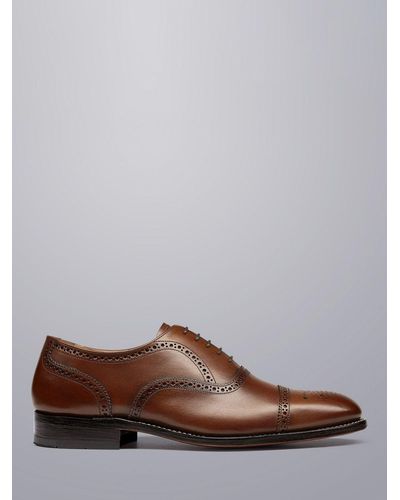 Charles Tyrwhitt Leather Oxford Brogue Shoes - Brown