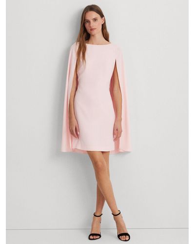 Ralph Lauren Lauren Petra Cape Georgette Dress - Pink