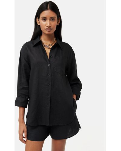 Jigsaw Relaxed Linen Shirt - Black