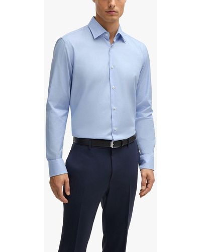 BOSS Boss Cotton Blend Regular Fit Shirt - Blue