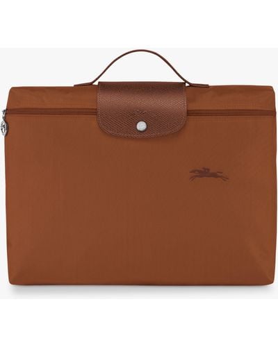 Longchamp Le Pliage Green Recycled Canvas Briefcase - Brown