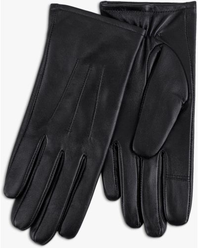 Totes 3 Point Leather Smartouch Gloves - Black
