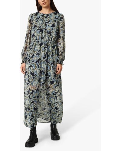 Soaked In Luxury Tiana Long Sleeve Floral Dress - Green