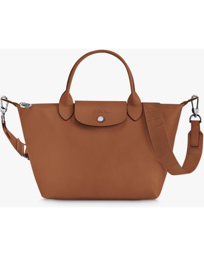 Longchamp Le Pliage Xtra Small Leather Top Handle Bag - Brown