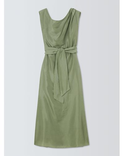 Elliatt Finesse Silk Midi Dress - Green
