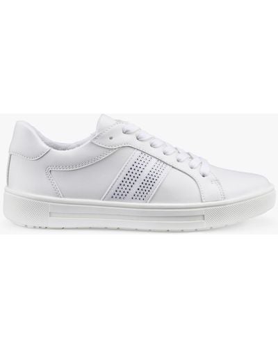Hotter Libra Wide Fit Sparkle Trainers - White