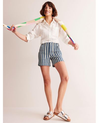 Boden Kensington Utility Stripe Shorts - Blue