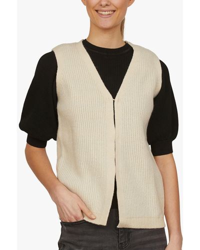 Sisters Point Hebea Soft Knitted Waistcoat - Natural