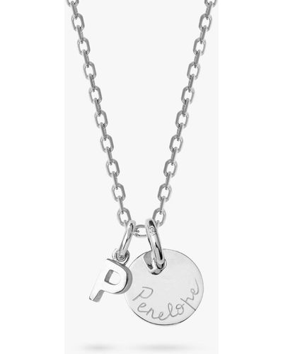 Merci Maman Personalised Mini Alphabet Pendant Necklace - White