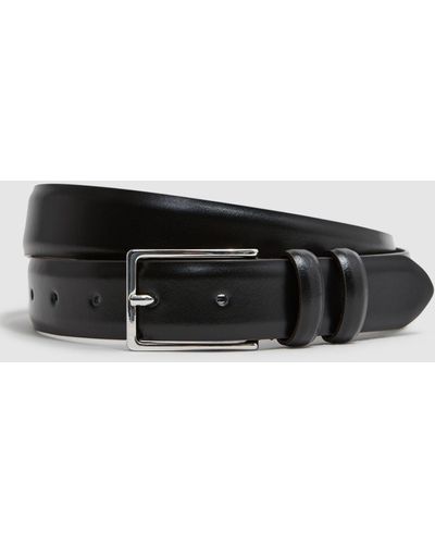 Reiss Dante Leather Belt - Black