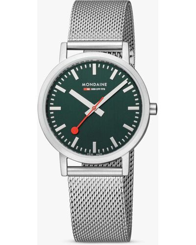 Mondaine Sbb Classic Mesh Strap Watch - White