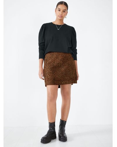 Hush Elekta Leather Animal Print Mini Skirt - Black