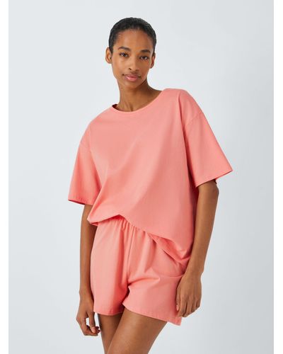 John Lewis Greta T-shirt Jersey Short Pyjama Set - Pink