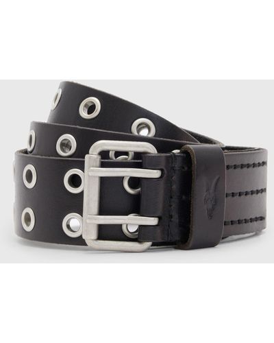 AllSaints Sturge Leather Belt - Black