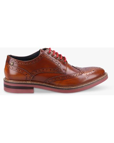 Base London Woburn Leather Derby Shoes - Red