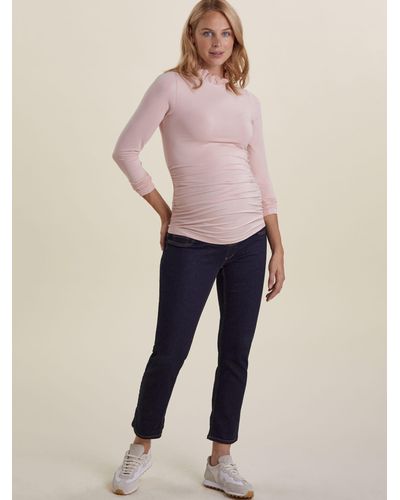 Isabella Oliver Overbump Organic Maternity Boyfriend Jeans - Pink