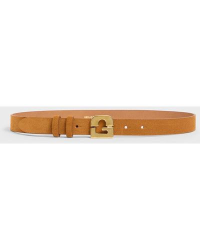 Gerard Darel Le Lauren Slim Leather Belt - White