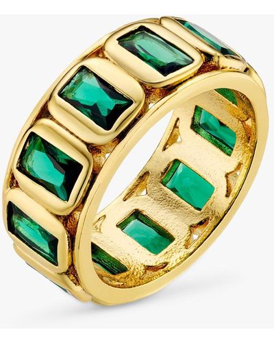 Orelia Crystal Baguette Ring - Metallic