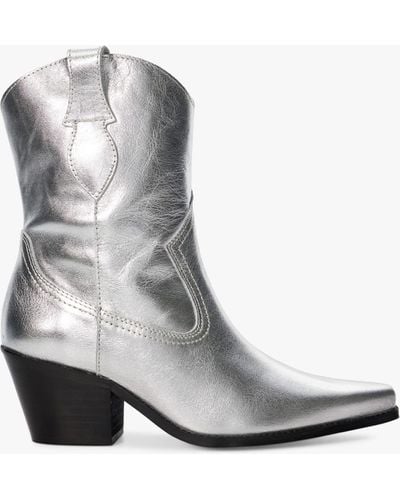 Dune Pardner 2 Leather Cowboy Boots - White